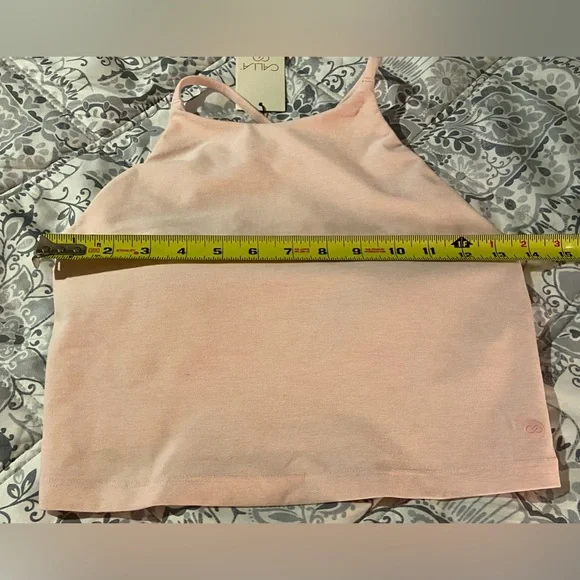 CALIA LUSTRALUX CROP LOW SUPPORT EXERCISE TOP SPORTS BRA LIGHT PINK SZ SMALL NWT - Picture 4 of 13